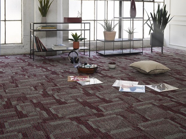 deep marron retro patterned carpet