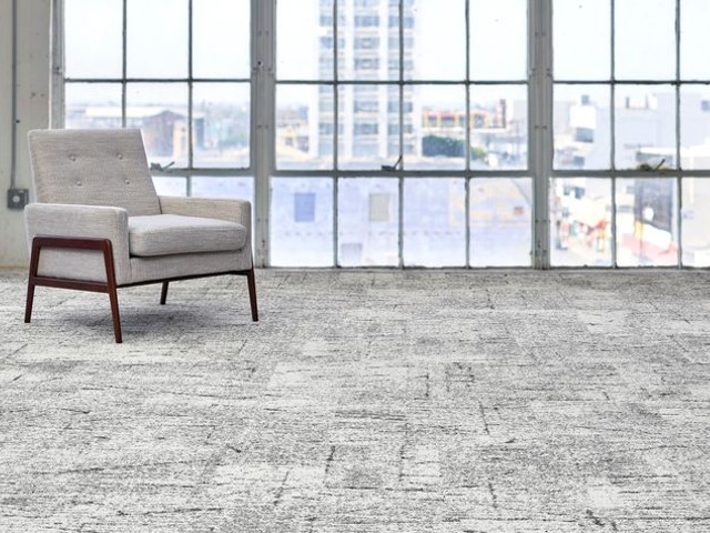 Subtly patterned white and grey toned broadloom by Bentley Mills LA from Heritage Carpets NZ