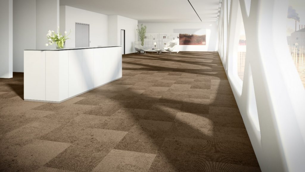 natural brown tones printed carpet tiles look like wood